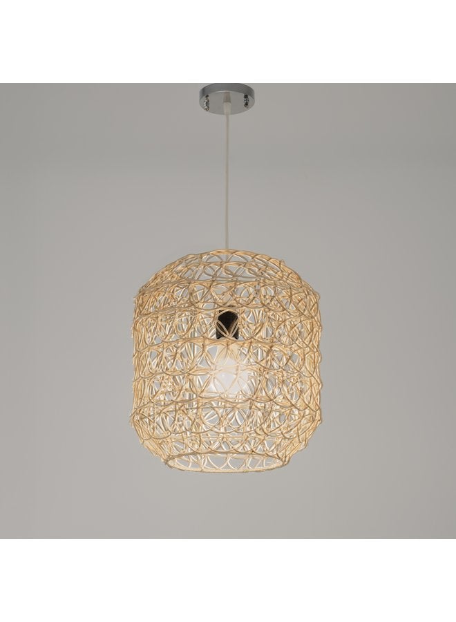 تبس هوم لمب نجفة TBS باللون بيج مصنوعة من بامبو لإضاءة المنزل والديكور - Image 3